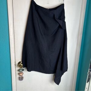 COS Navy Asymmetrical Skirt